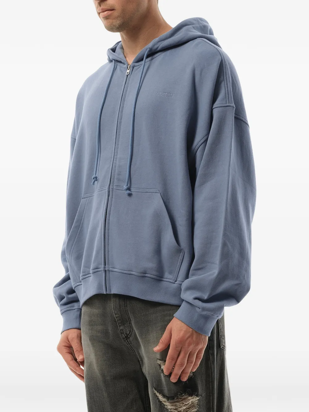 We11done Hoodie met grafische print Blauw