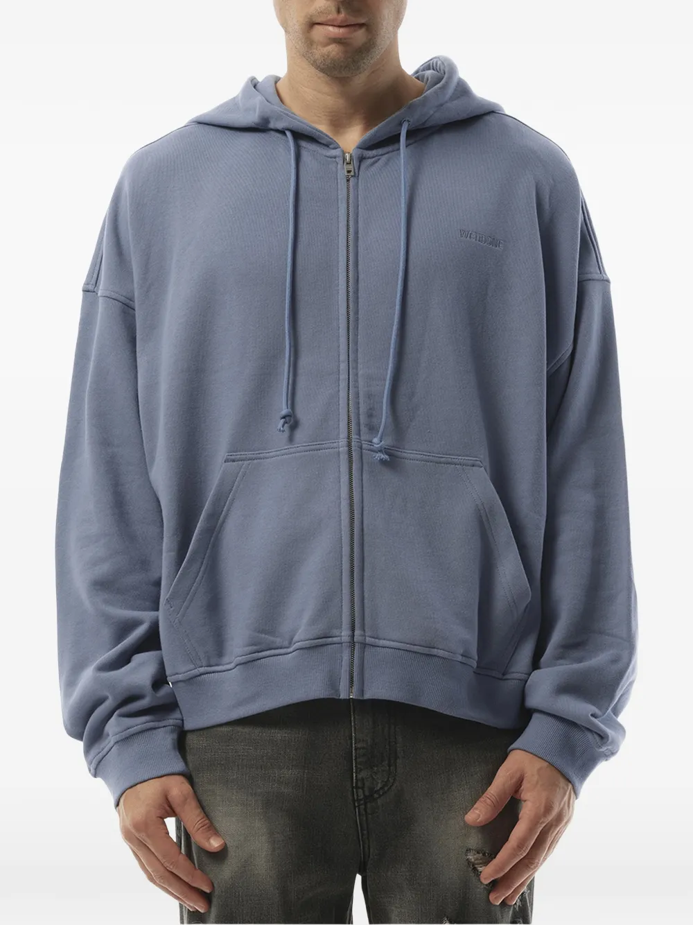 We11done Hoodie met grafische print Blauw