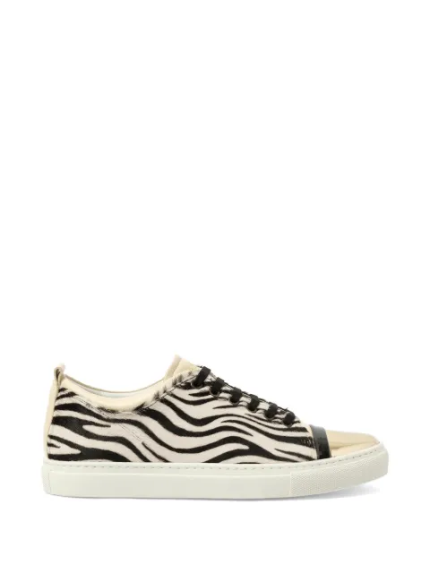 Lanvin tenis metalizados con estampado de cebra