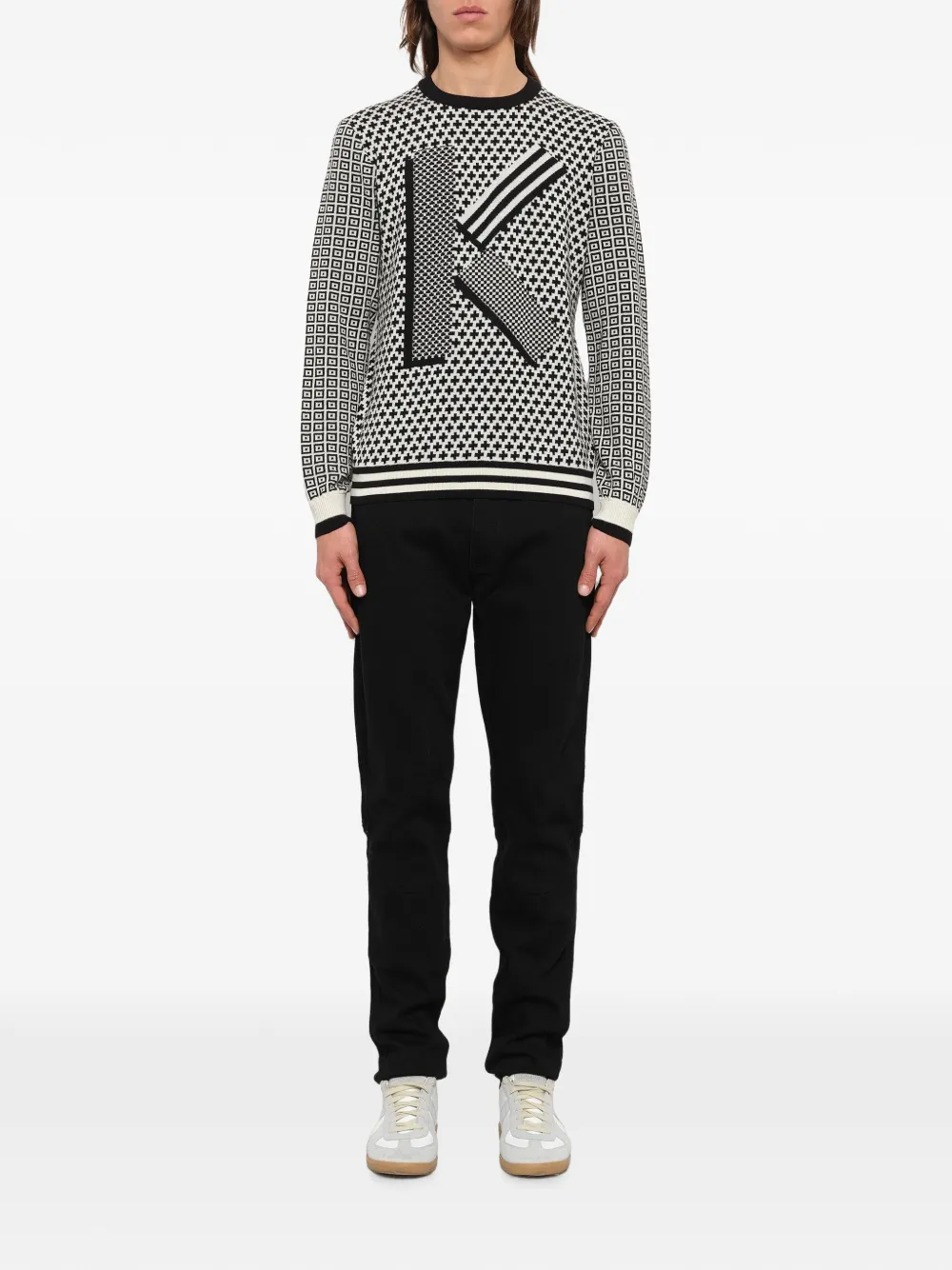 Kenzo Fair Isle intarsia gebreide sweater Zwart