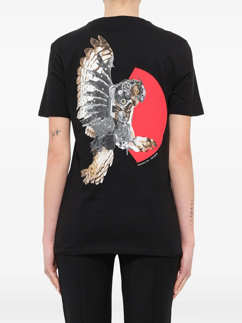 Neil Barrett T-shirt met uilprint Zwart
