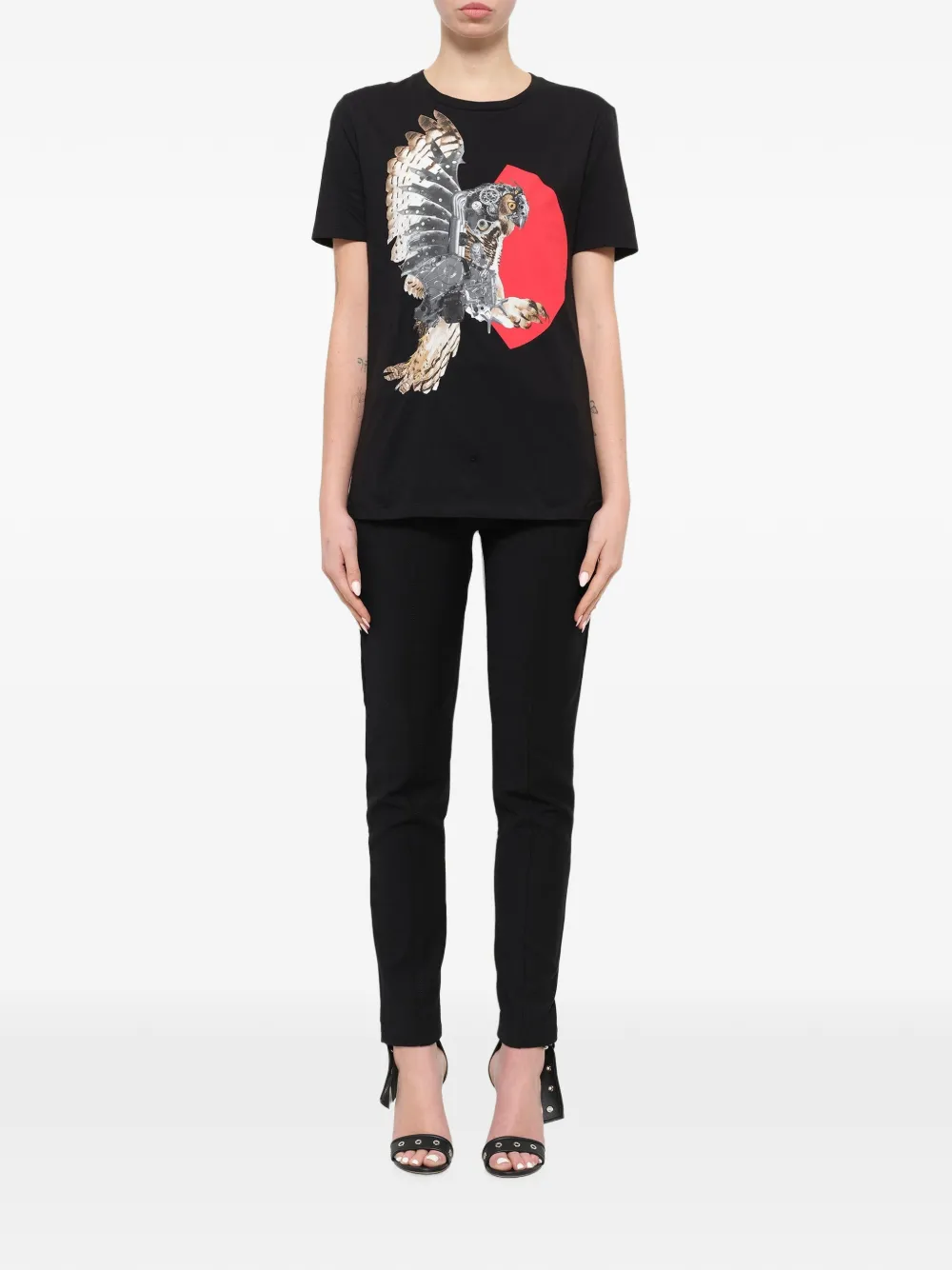 Neil Barrett T-shirt met uilprint Zwart