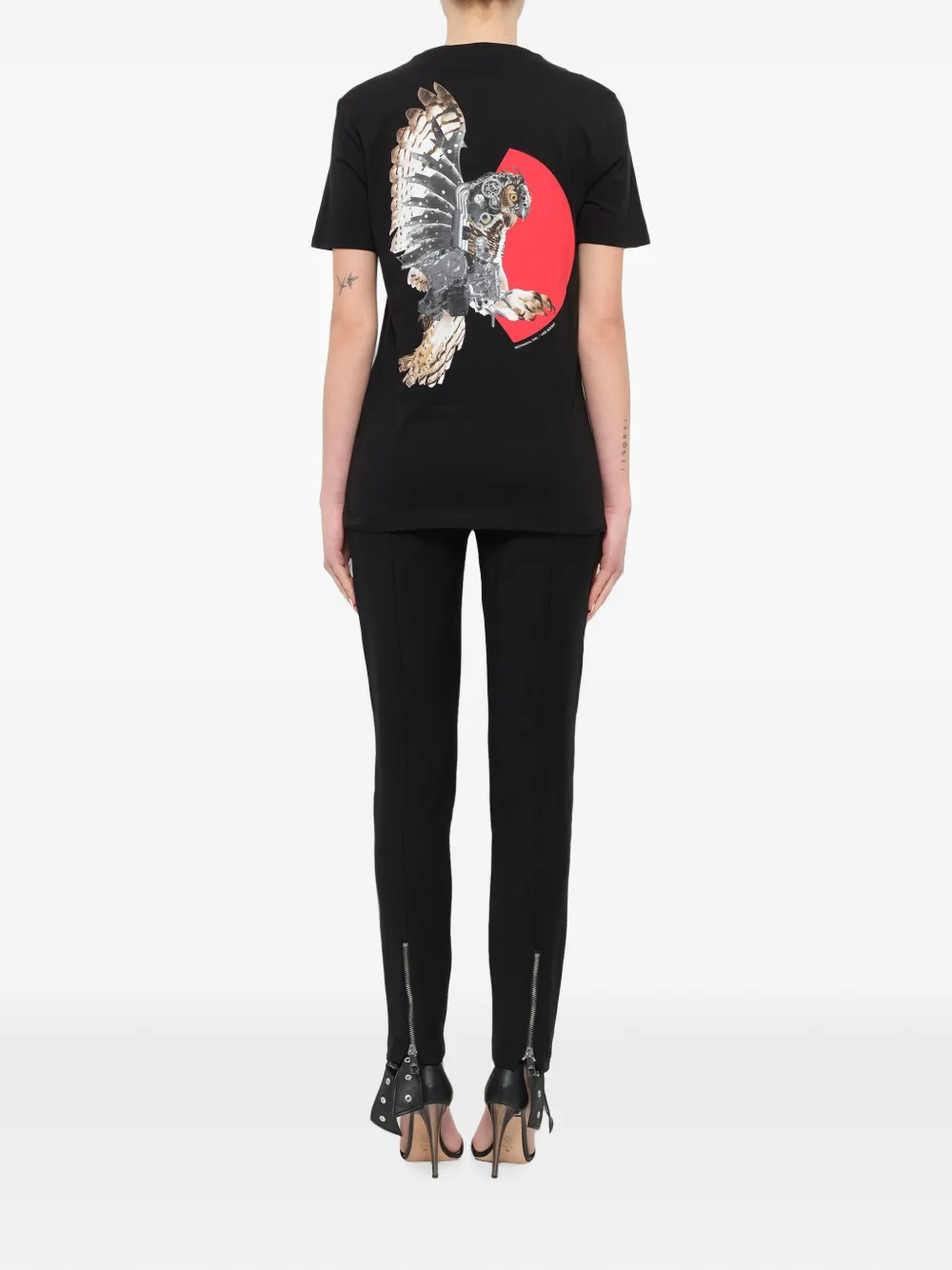 Neil Barrett T-shirt met uilprint Zwart