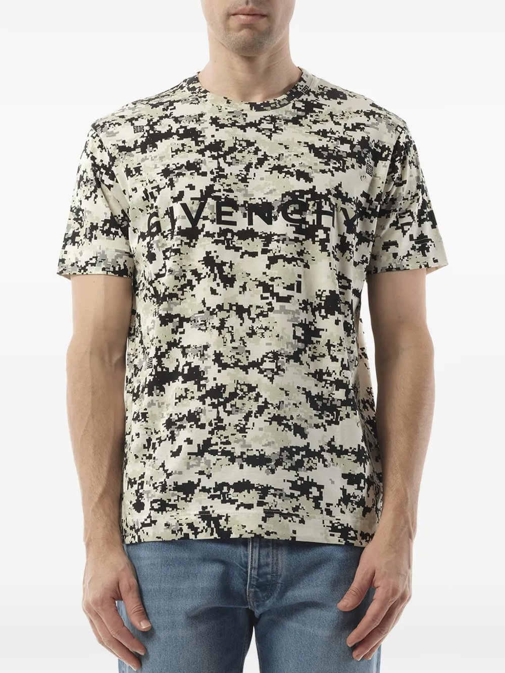Givenchy T-shirt met camouflageprint Beige
