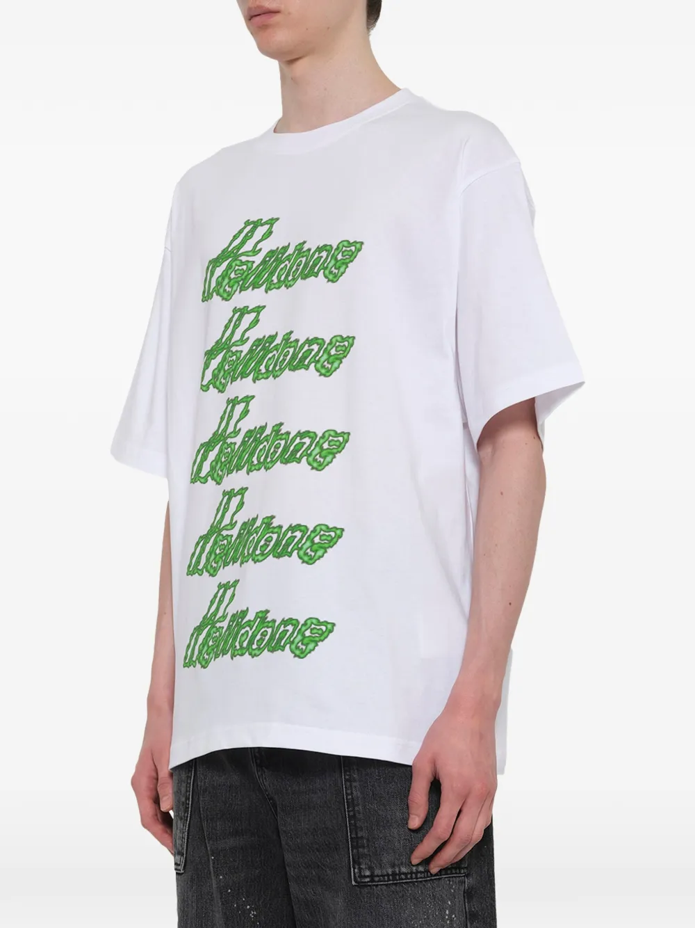 We11done T-shirt met logoprint Wit