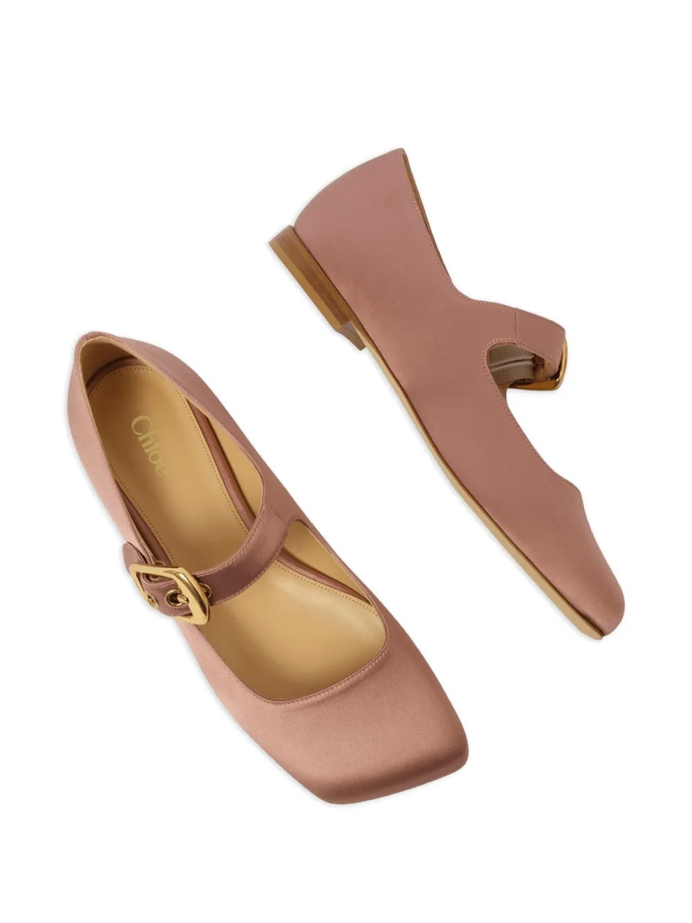 Chloé Polly buckle-strap ballet flats Roze
