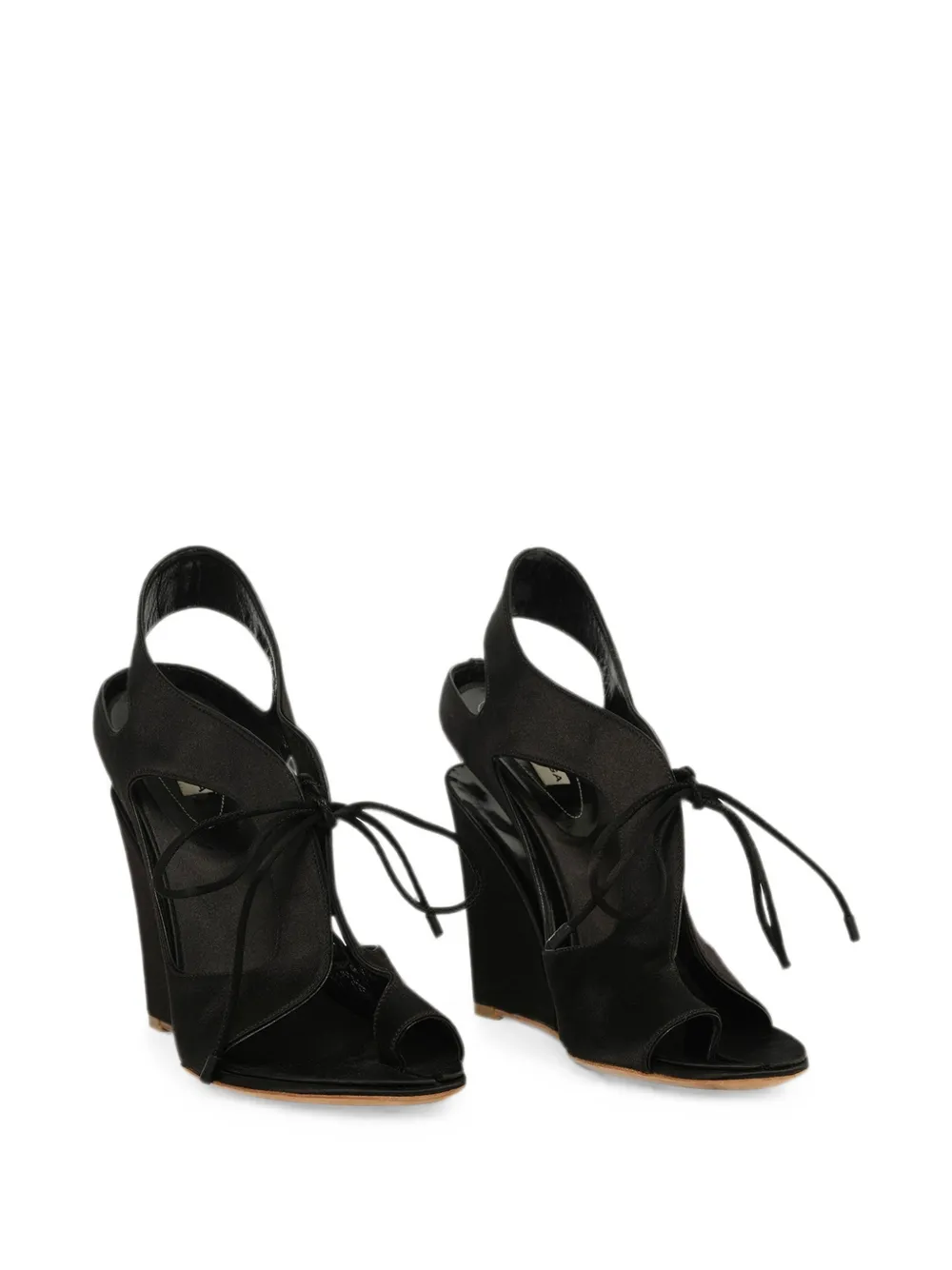 Balenciaga lace-up wedged sandals Zwart