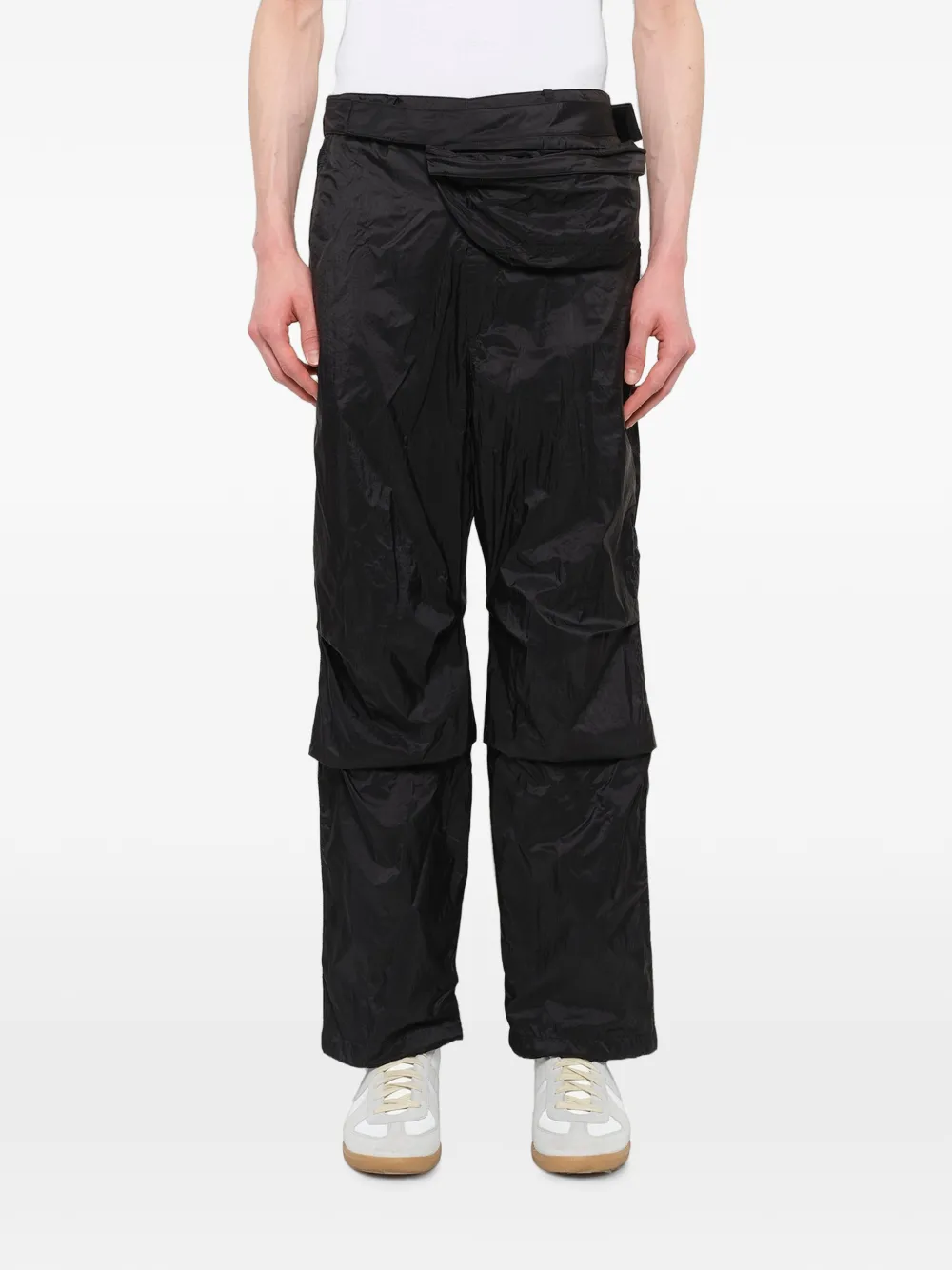 Juun.J belt-bag-detail panelled trousers - Nero