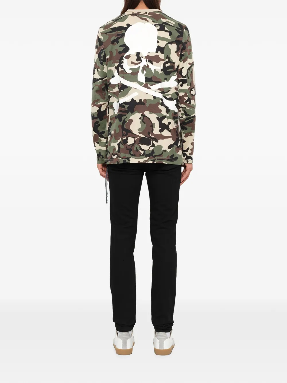 Mastermind Japan T-shirt met camouflageprint en doodskoppatroon Groen