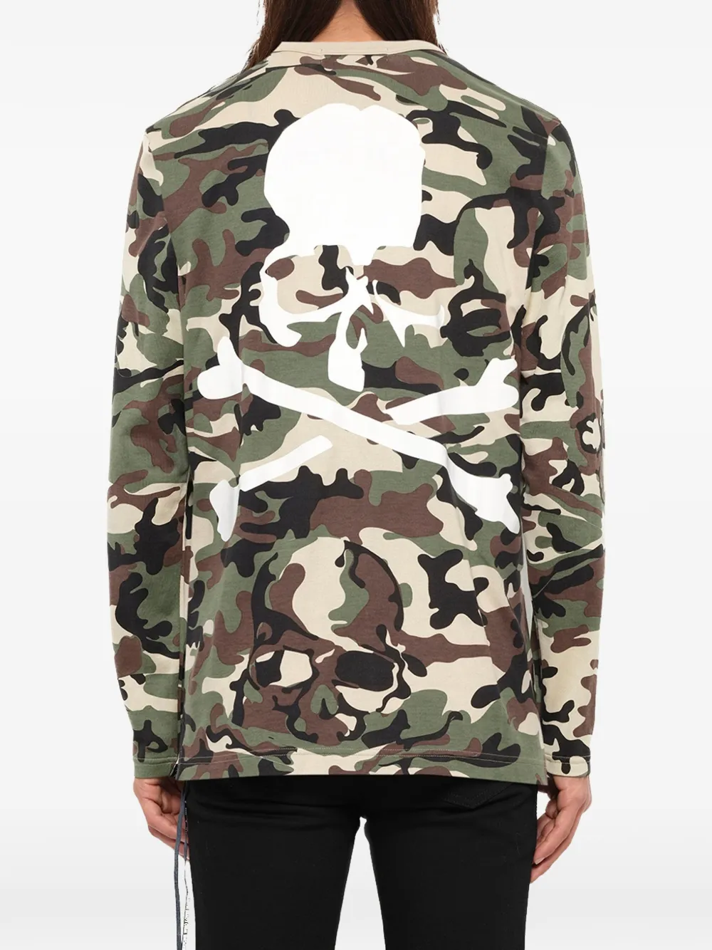 Mastermind Japan T-shirt met camouflageprint en doodskoppatroon Groen