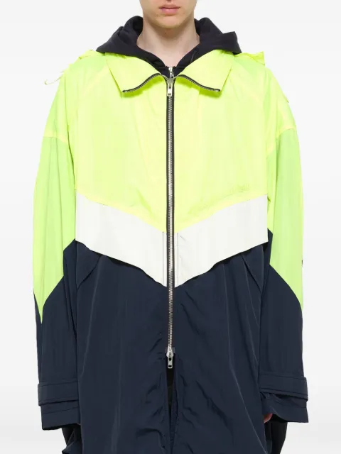 Juun.J colour-block drawstring-hood coat