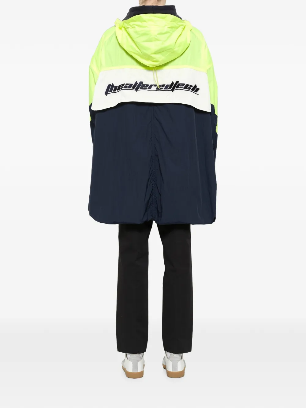 Juun.J Jas met capuchon trekkoord en colourblocking Blauw