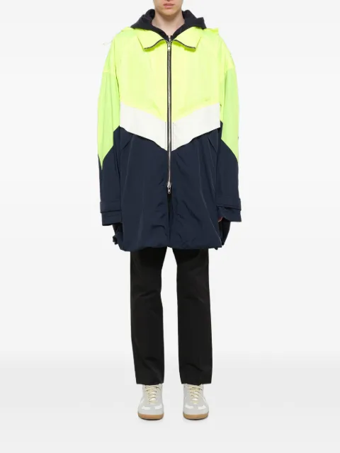 Juun.J colour-block drawstring-hood coat