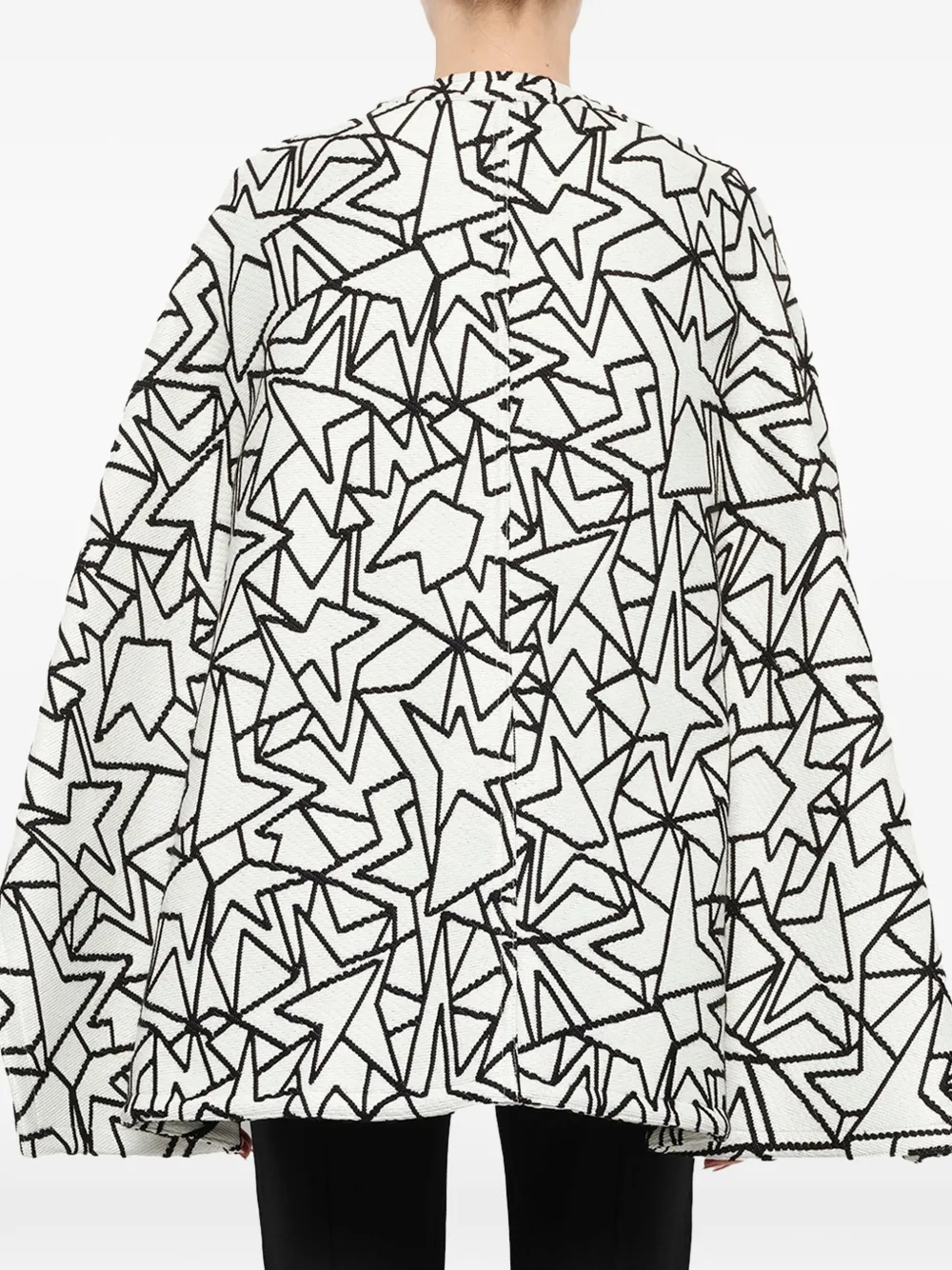 Neil Barrett Cape met dubbele rij knopen en jacquard Wit