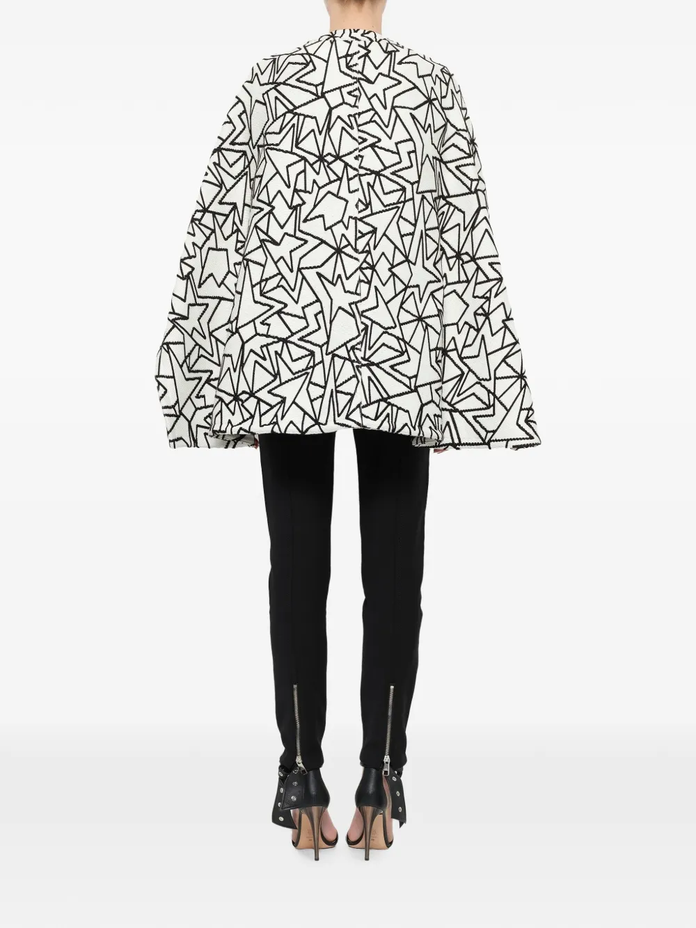 Neil Barrett Cape met dubbele rij knopen en jacquard Wit