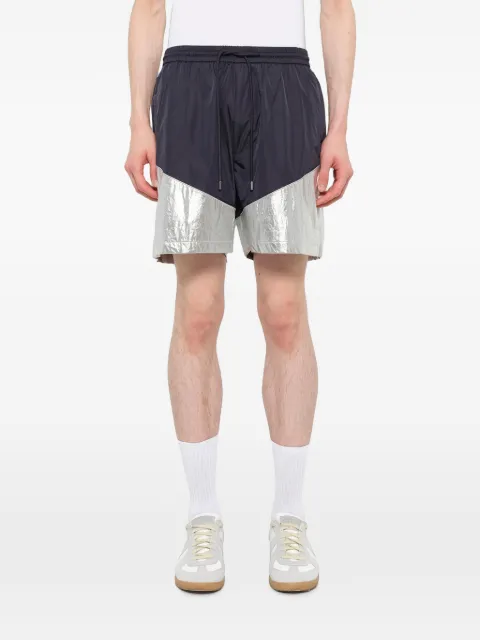 Juun.J metallic-panel drawstring shorts