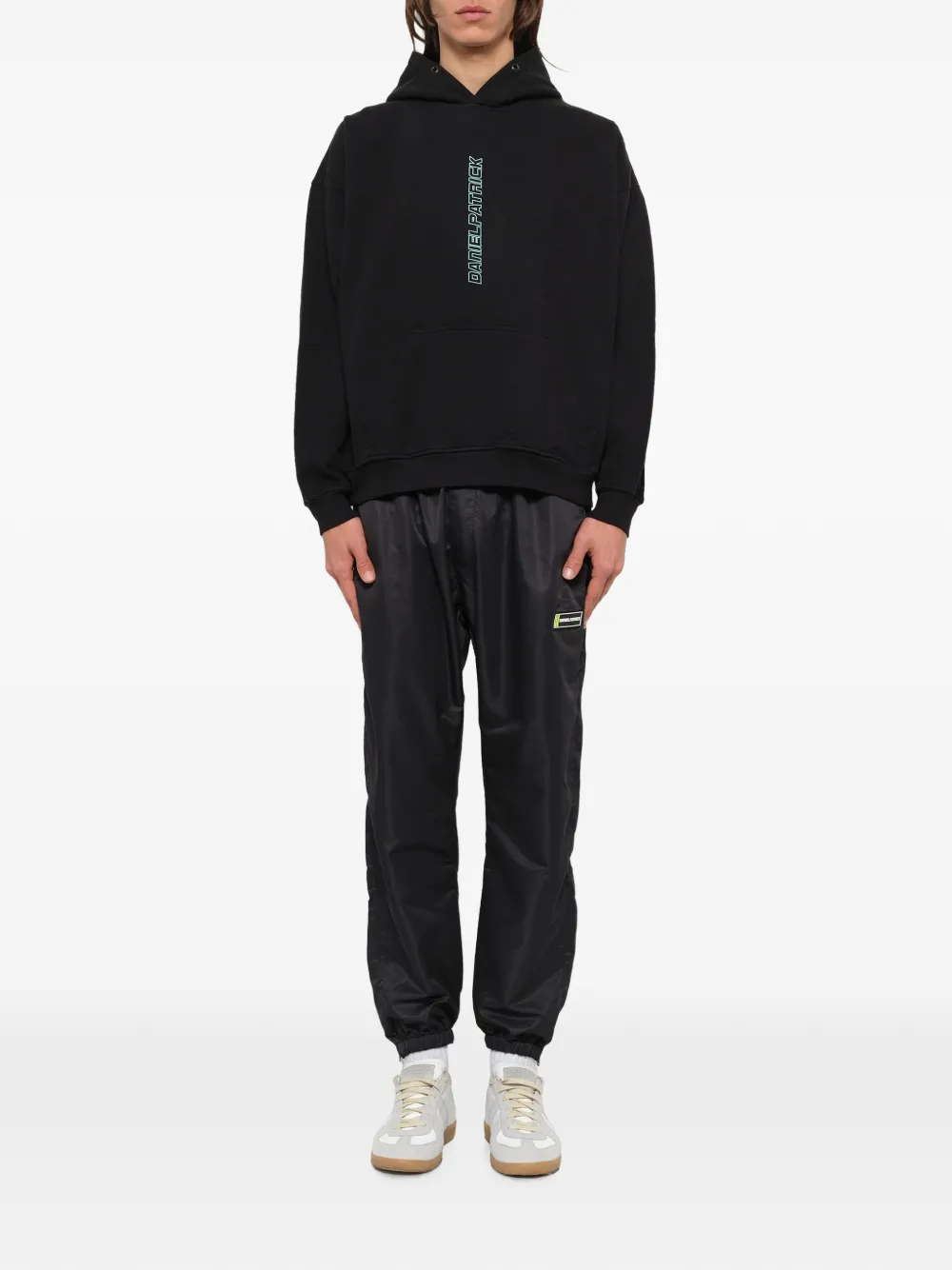 Daniel Patrick Hoodie met verticaal logo Zwart