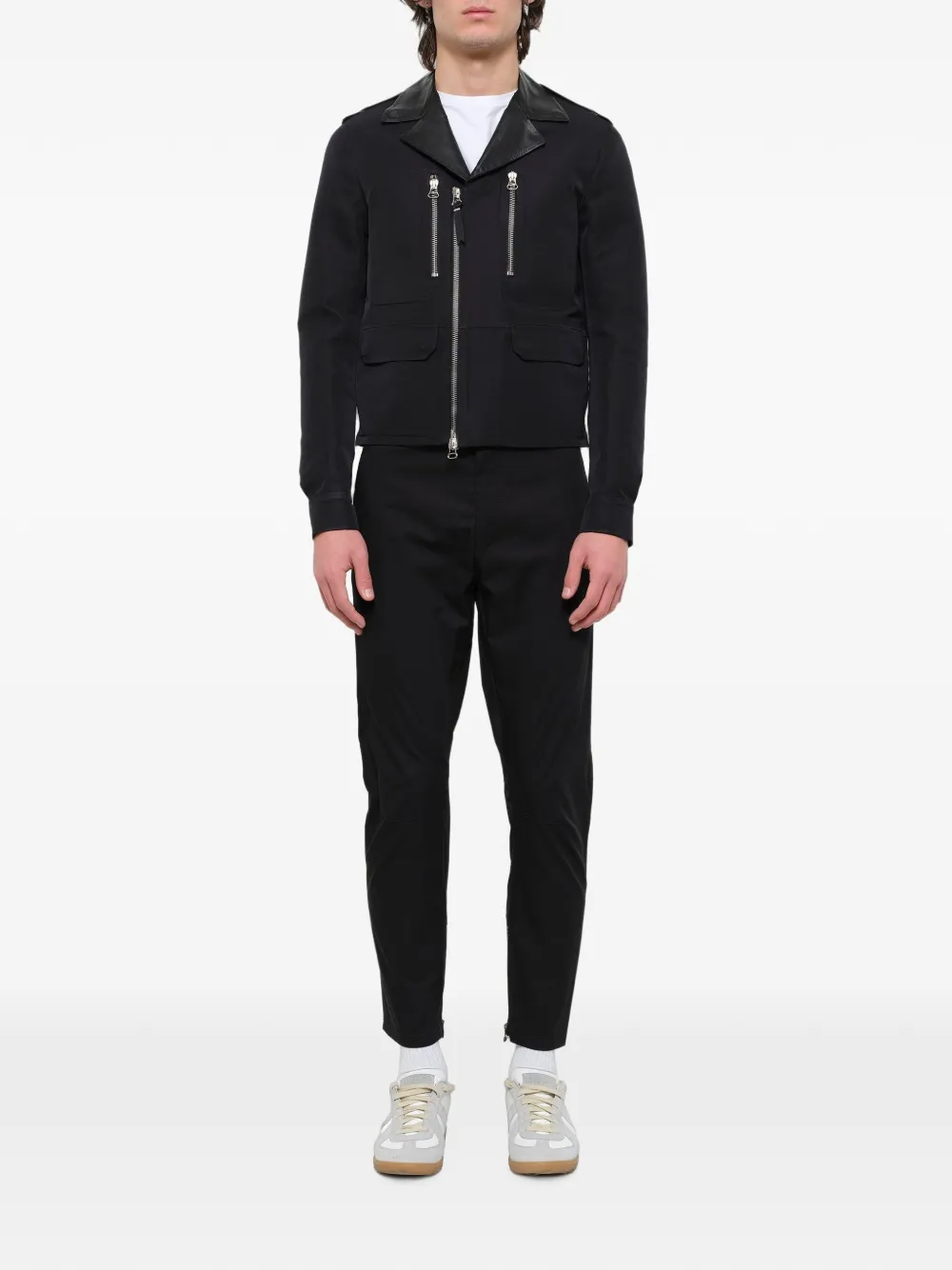 Lanvin Jack met leren afwerking en rits Zwart