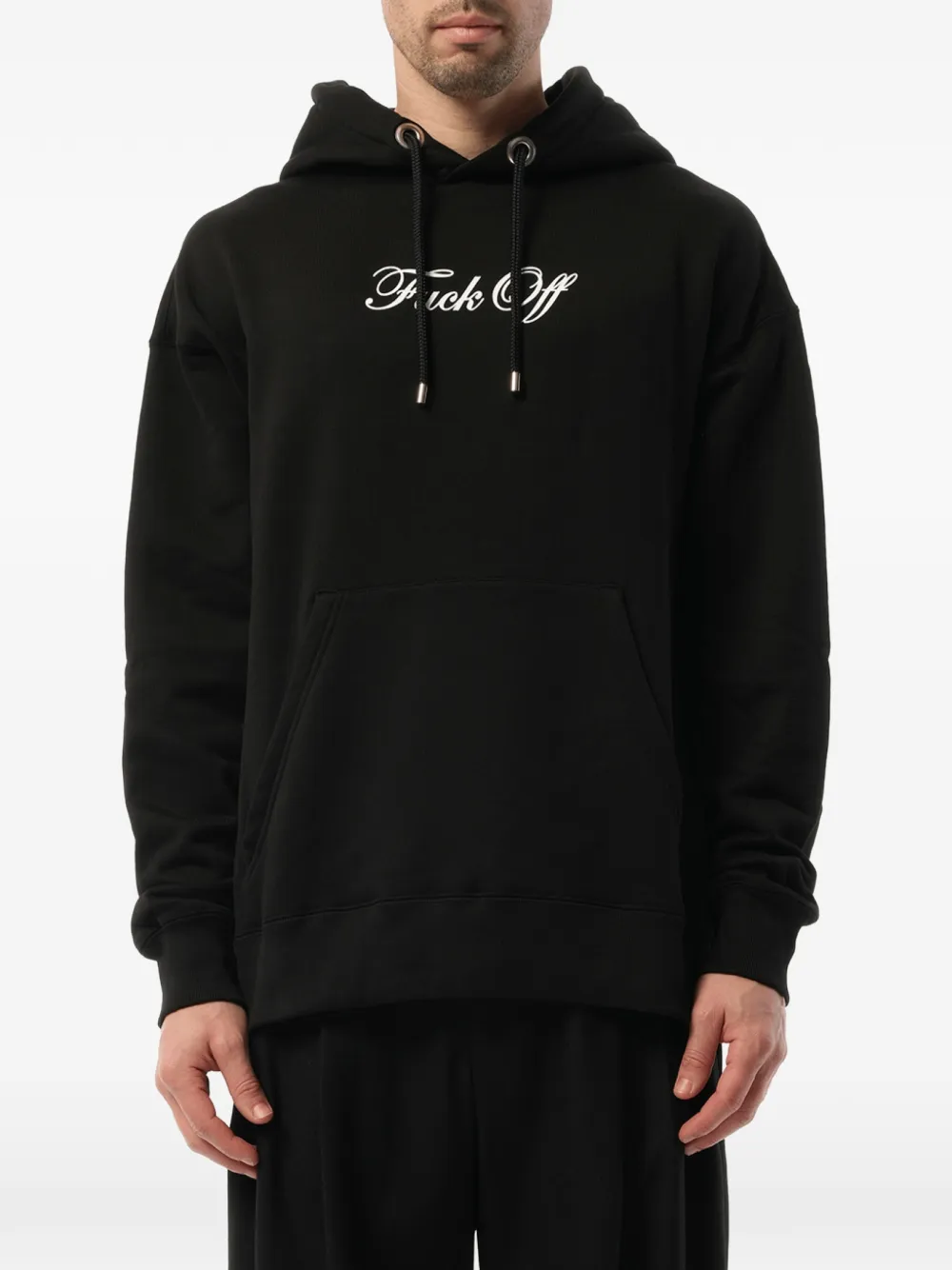 Mastermind Japan logo-print drawstring hoodie - Nero