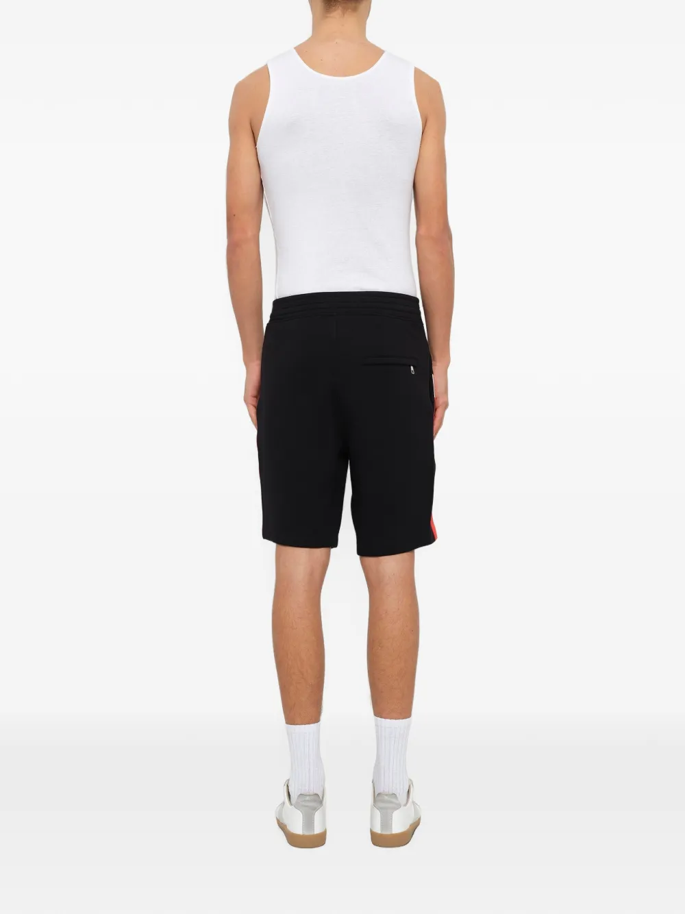 Neil Barrett colour-block knit shorts Zwart