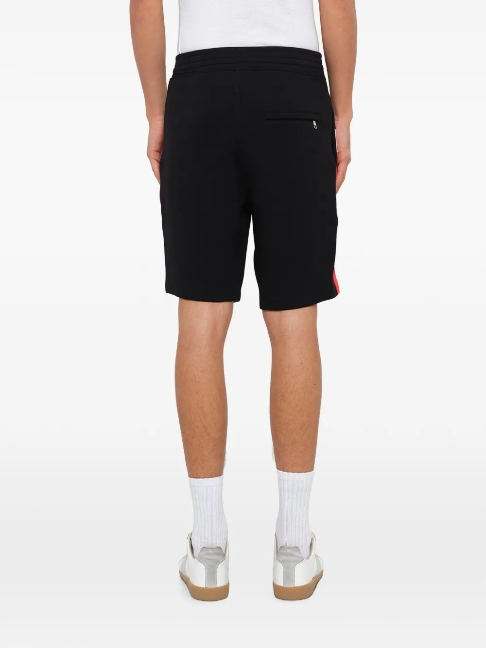 Neil Barrett colour-block knit shorts Zwart
