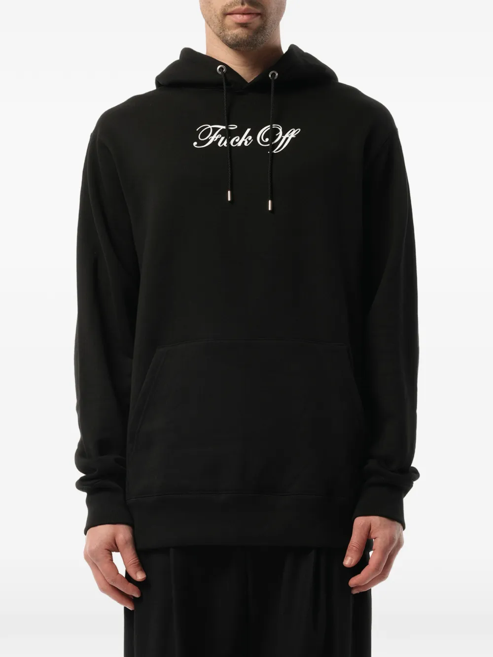 Mastermind Japan logo-print drawstring hoodie - Nero