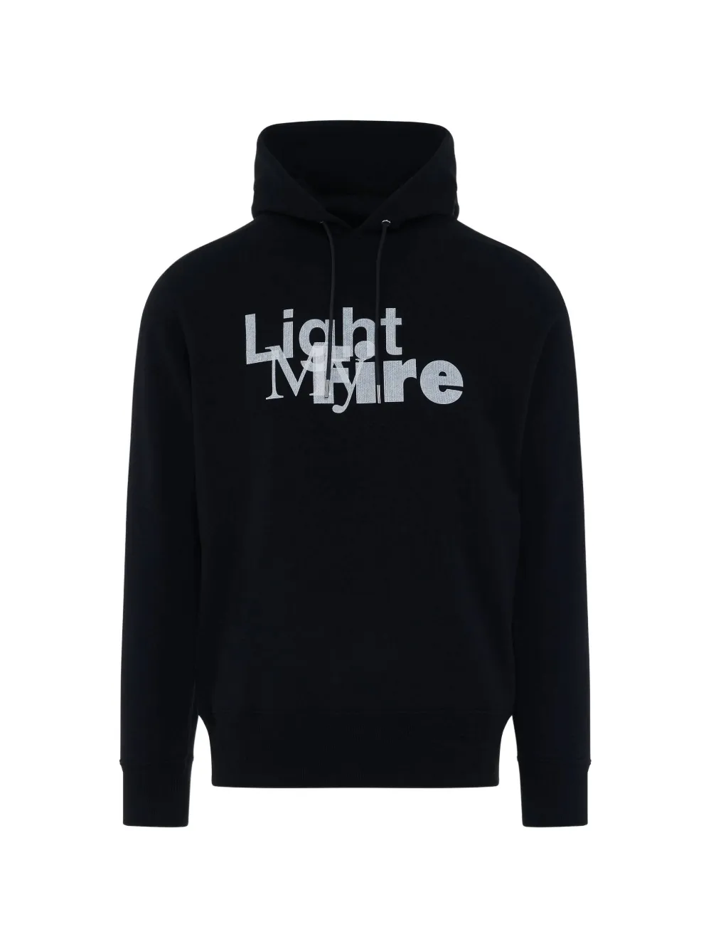 sacai graphic-print drawstring hoodie - Schwarz