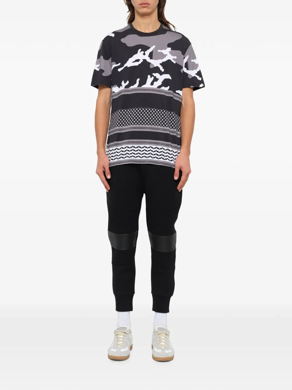 Neil Barrett T-shirt met camouflageprint Zwart