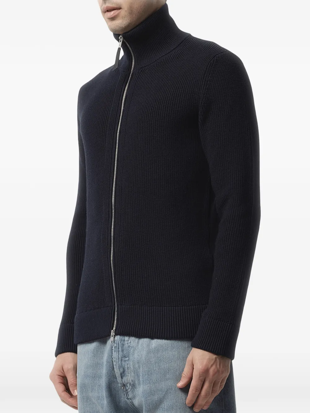 Maison Margiela Geribbeld vest met rits Blauw