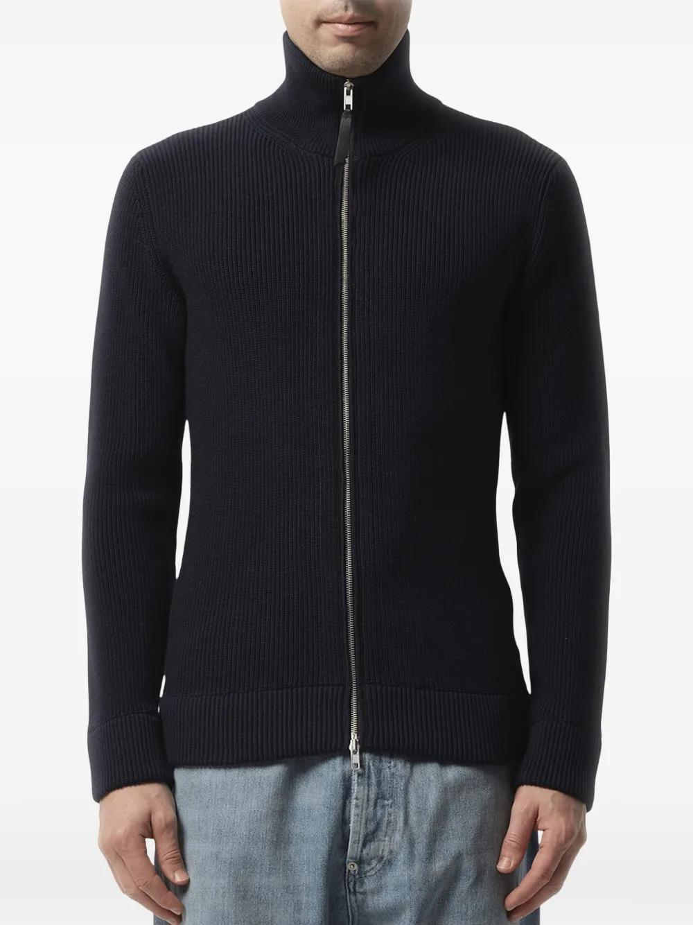 Maison Margiela Geribbeld vest met rits Blauw