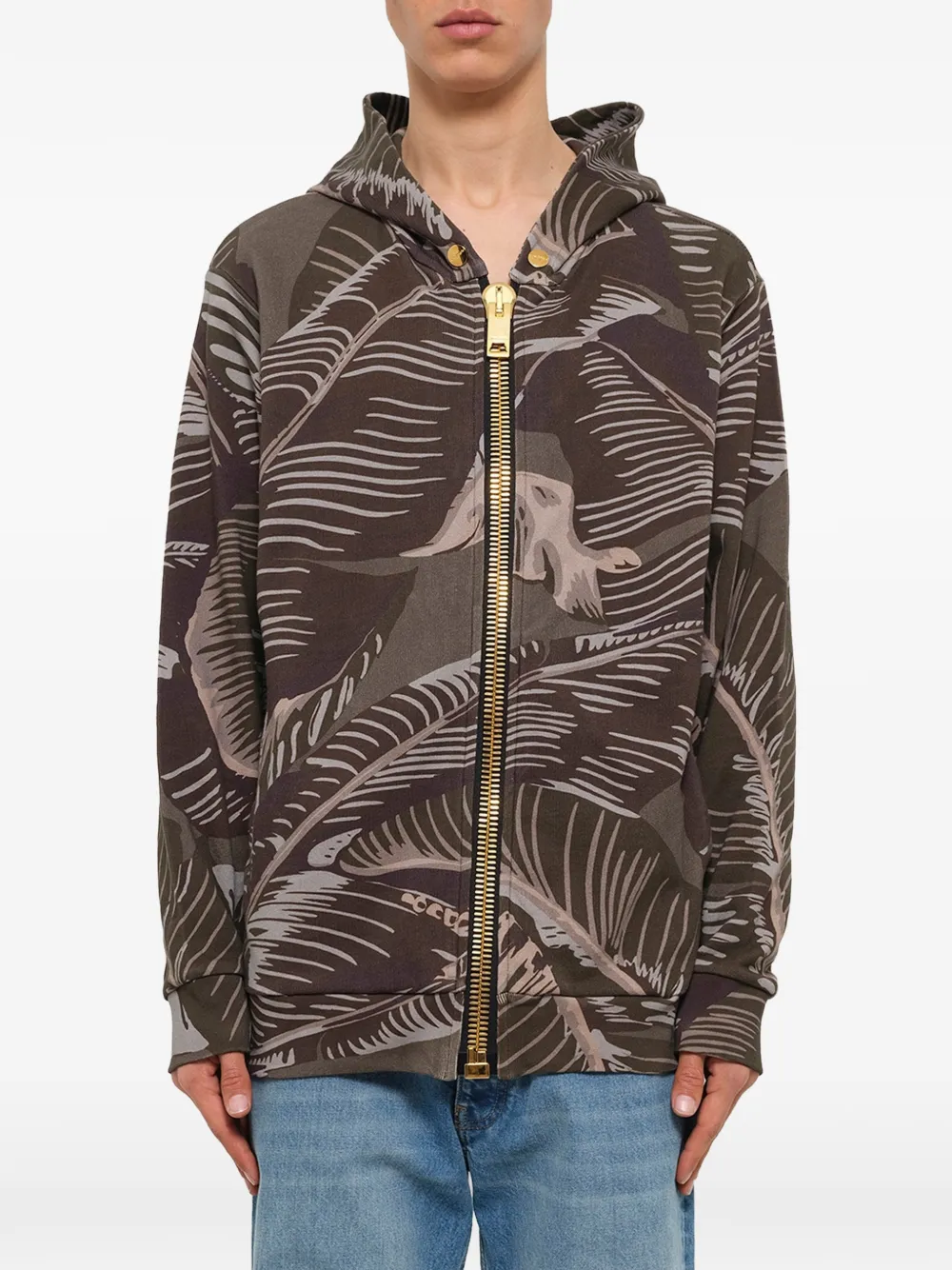 Palm Angels zip-up hoodie - Marrone