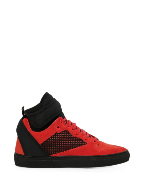 Balenciaga Panelled Touch-strap Sneakers in Red