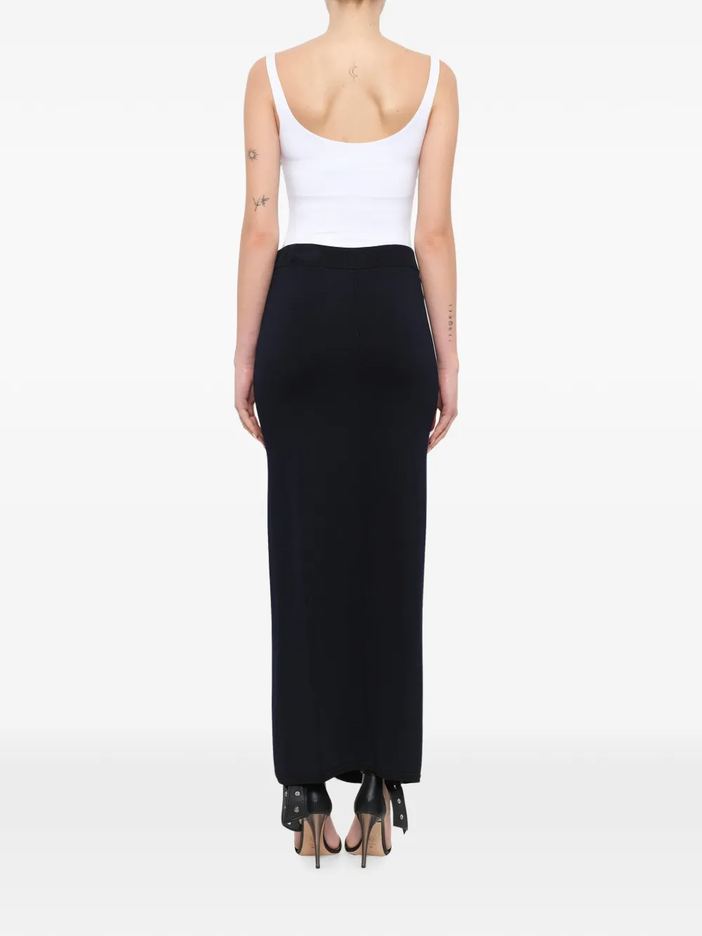 Neil Barrett Maxi-rok met zijsplit Blauw