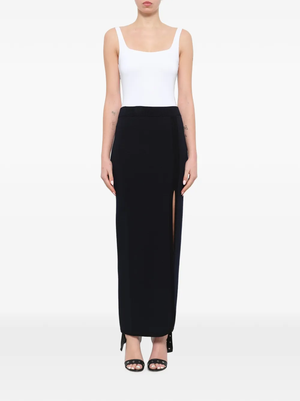 Neil Barrett Maxi-rok met zijsplit Blauw