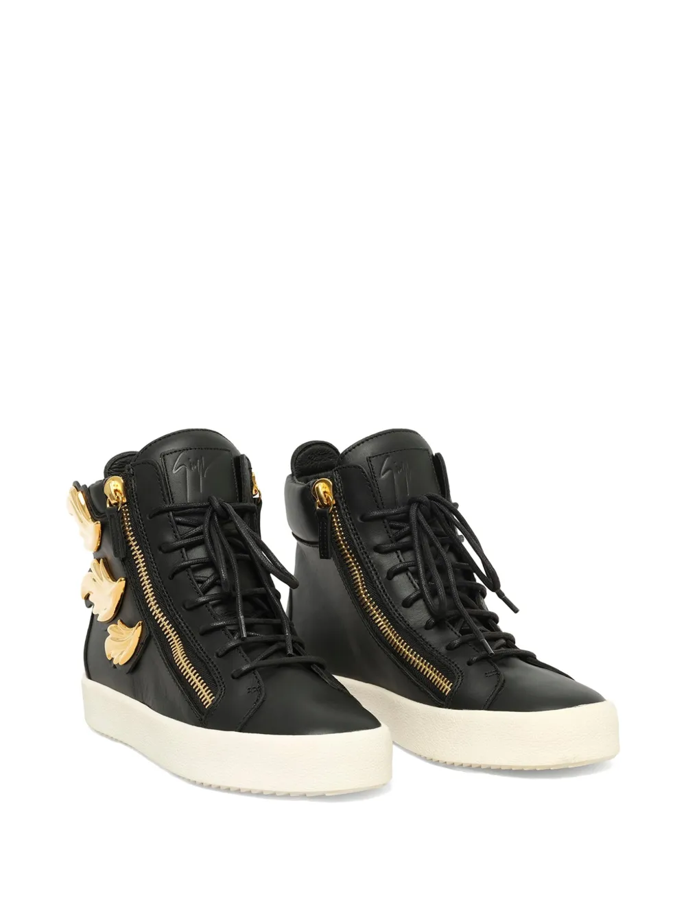 Giuseppe Zanotti wing-detail zip-fastening sneakers Zwart