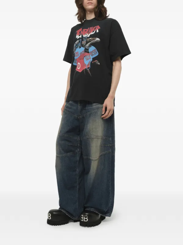 doublet TENBUYER T-SHIRT Mサイズ Doublet Tenbuyer graphic-print T-shirt | Black | FARFETCH AO