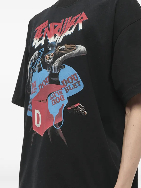 Doublet Tenbuyer graphic-print T-shirt | Black | FARFETCH AO