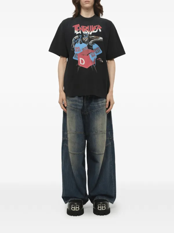 Doublet Tenbuyer graphic-print T-shirt | Black | FARFETCH AO