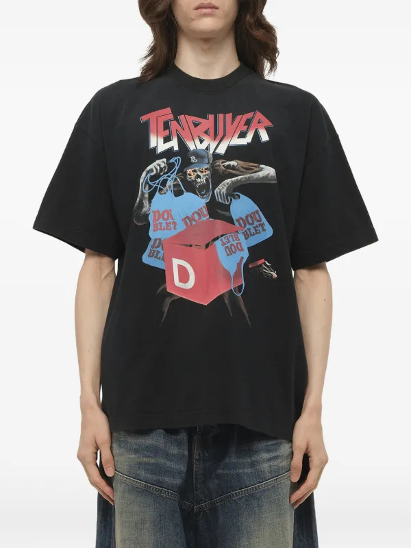 Doublet Tenbuyer graphic-print T-shirt | Black | FARFETCH AO