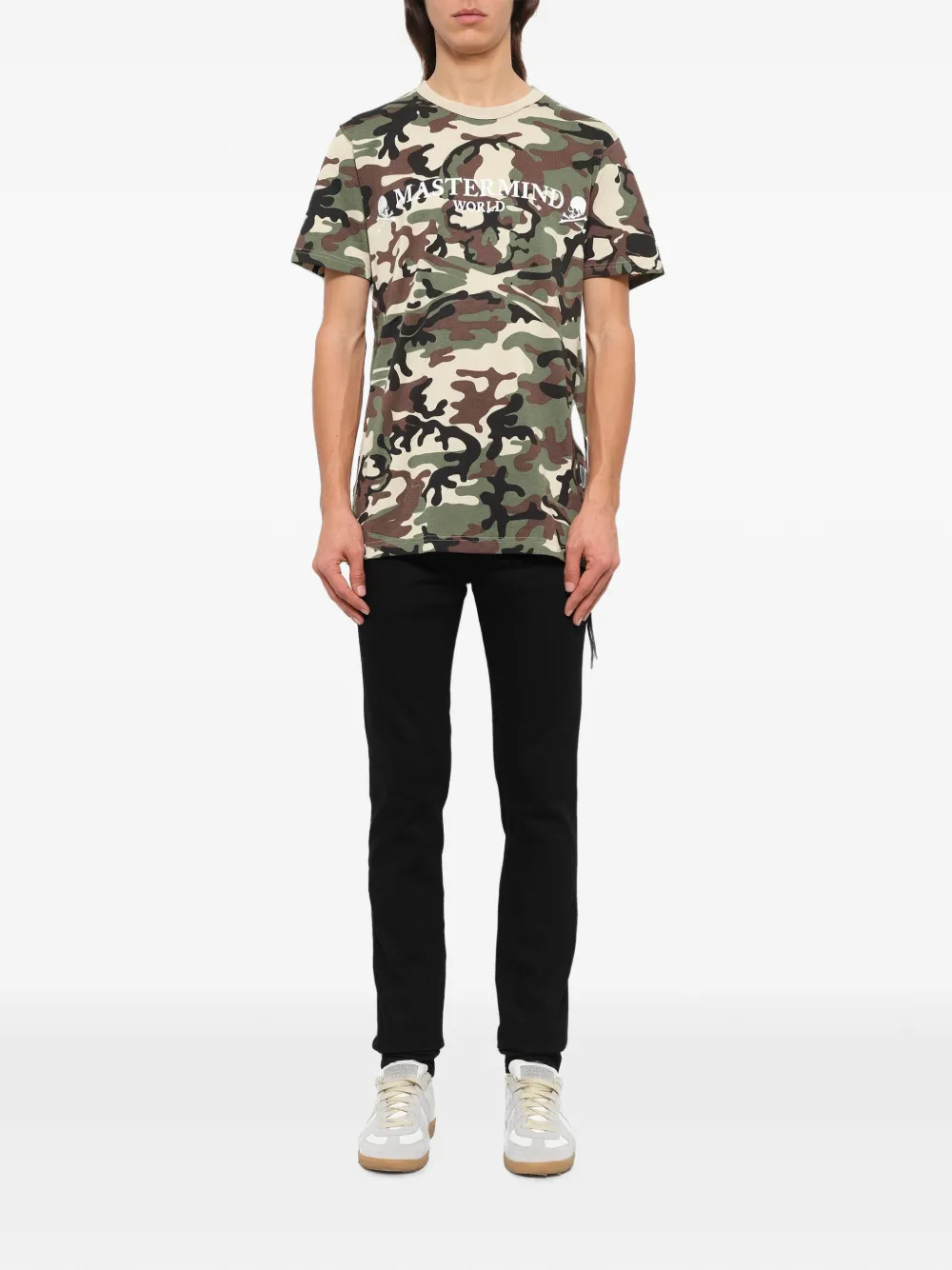 Mastermind Japan T-shirt met camouflage-print en logo-print Groen