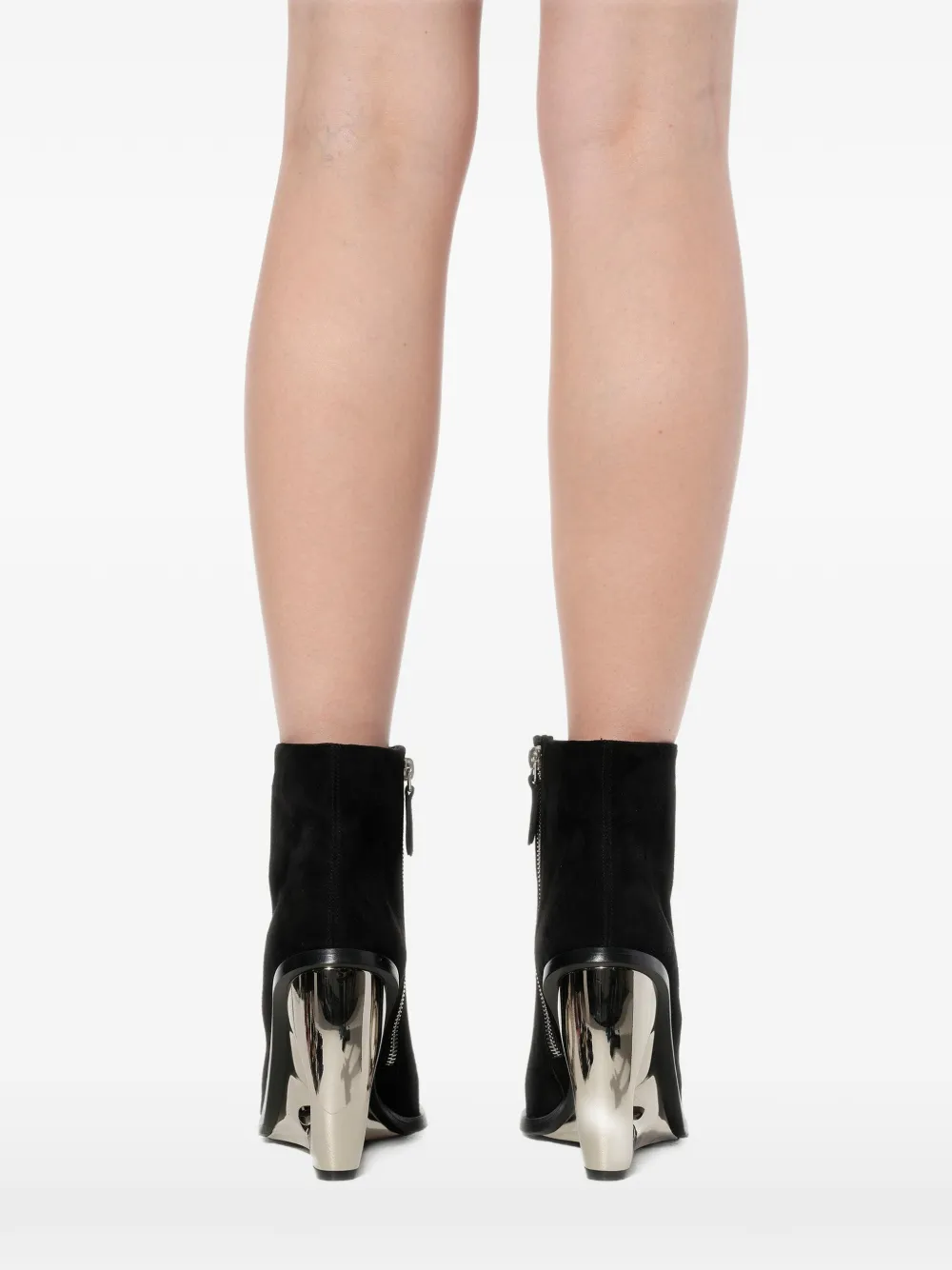 Alexander McQueen sculptural-heel ankle boots Zwart
