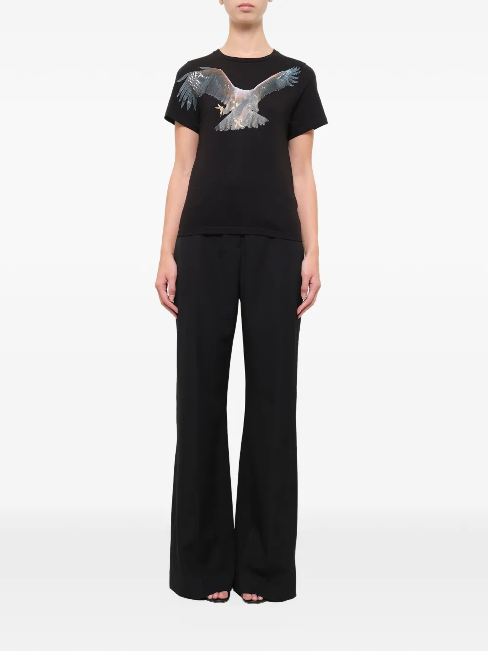Neil Barrett eagle-print T-shirt Zwart