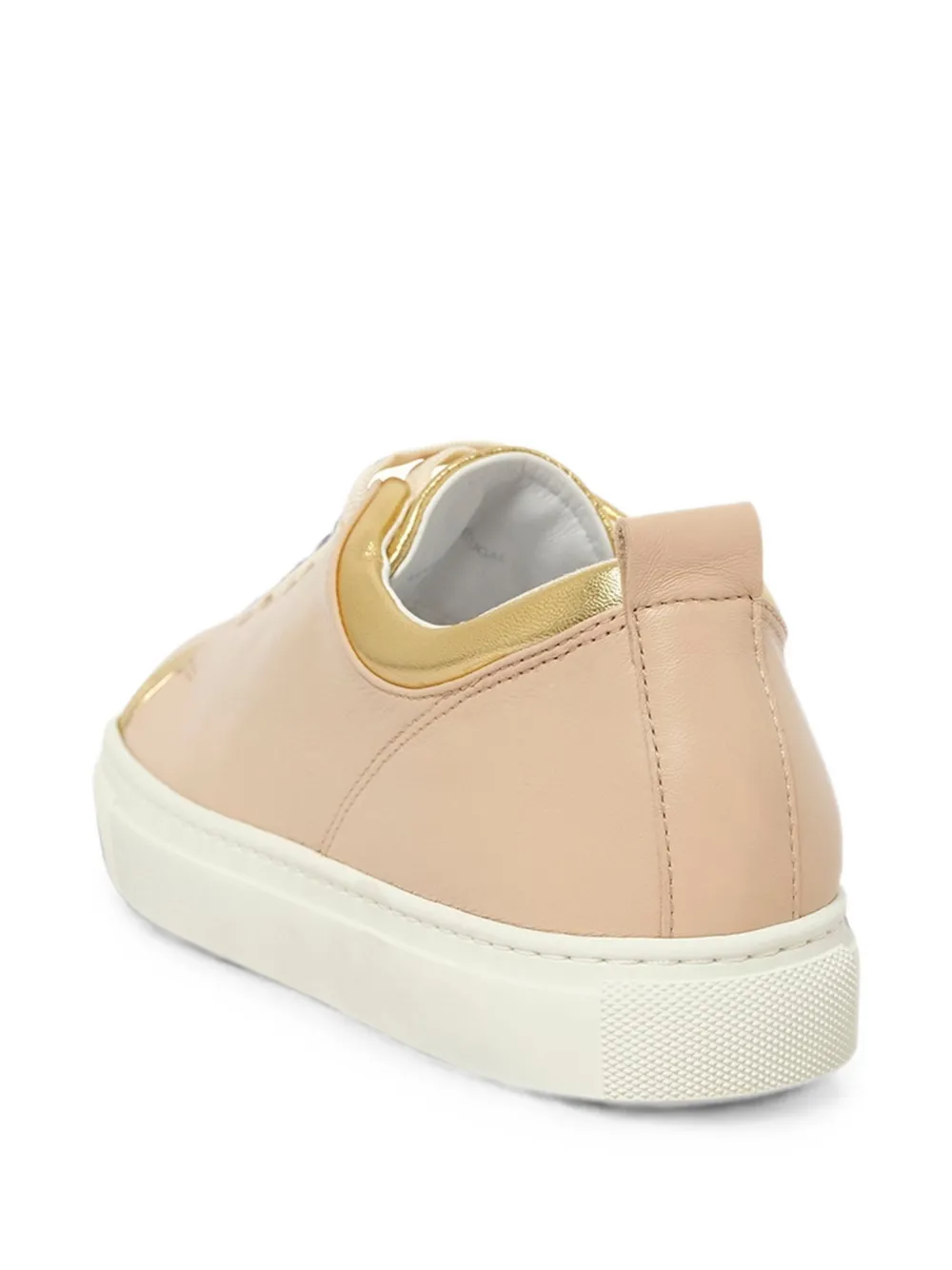 Lanvin metallic-trim lace-up sneakers Beige