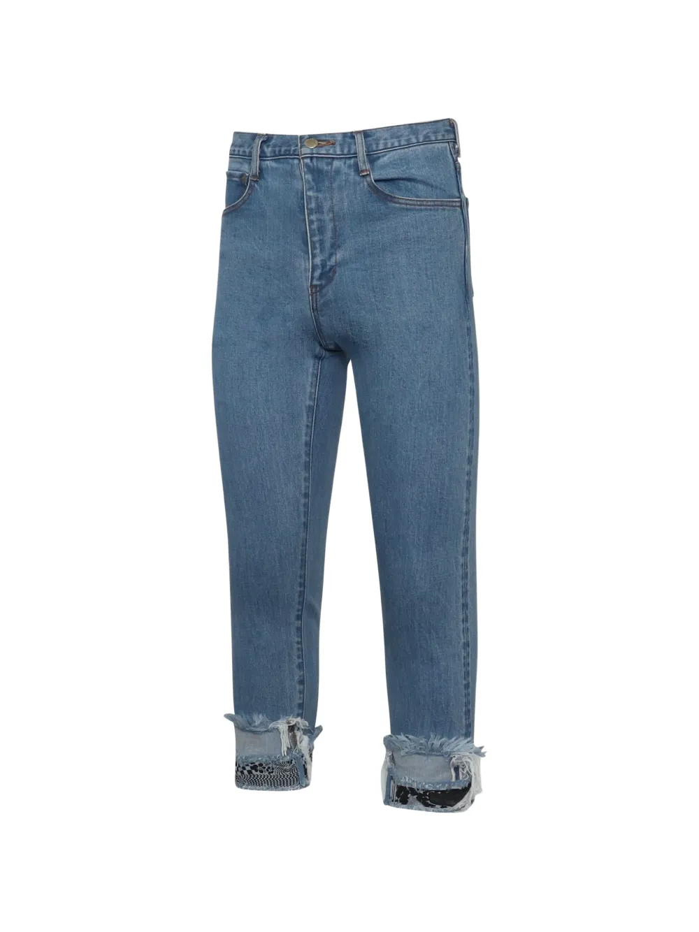 Facetasm Cropped jeans met print Blauw