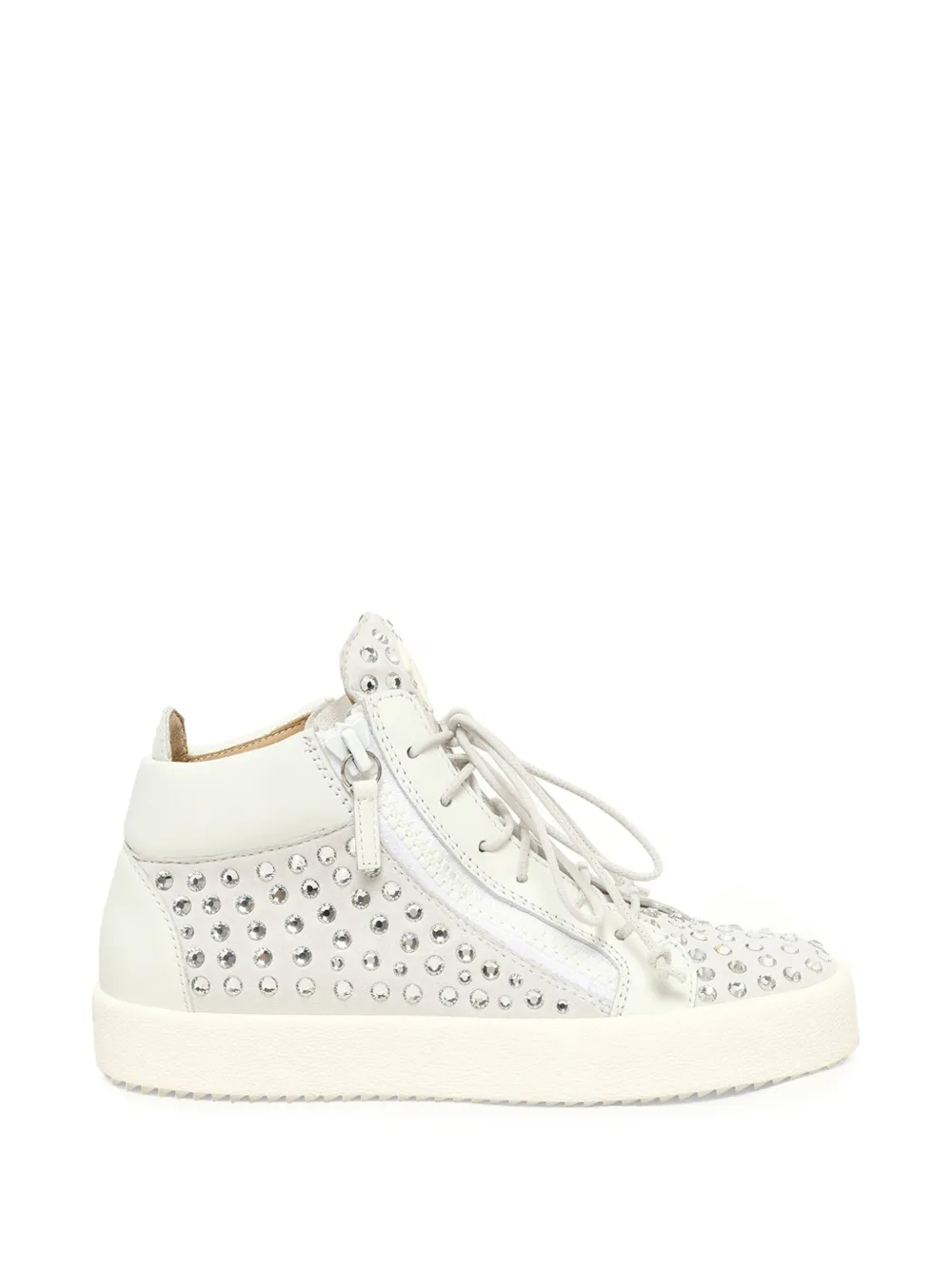 Giuseppe Zanotti crystal-embellished side-zip sneakers Wit