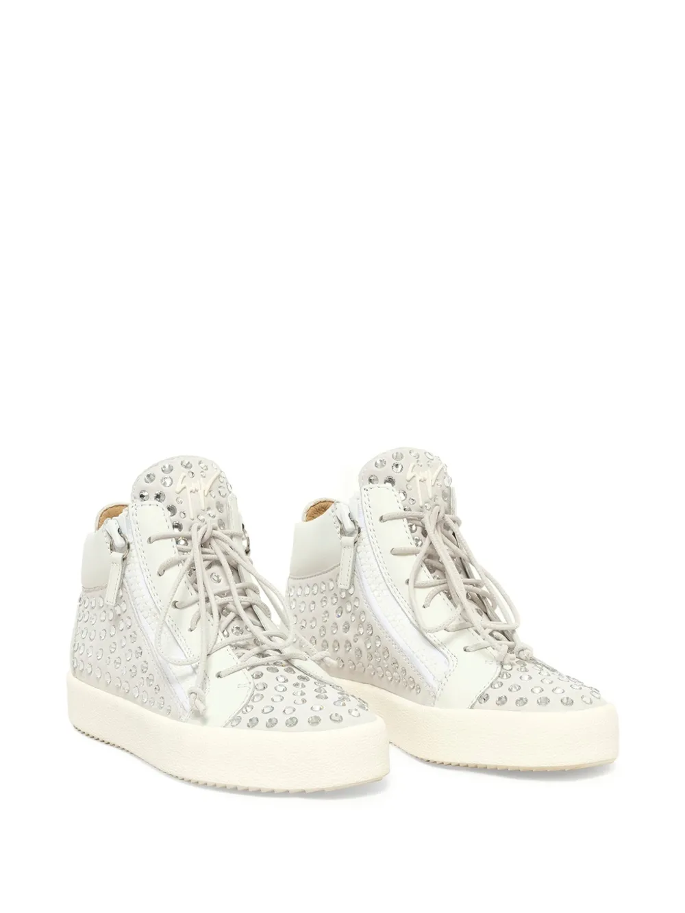 Giuseppe Zanotti crystal-embellished side-zip sneakers Wit