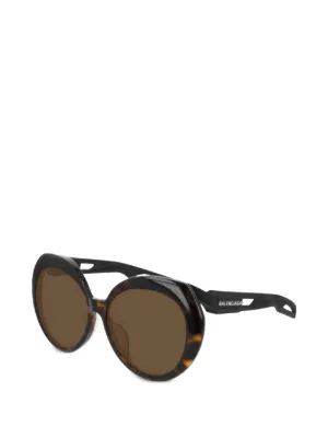 Balenciaga Eyewear Superbusy レイヤード サングラス | ブラウン