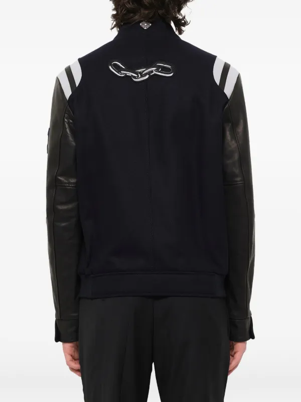 Lanvin Panelled Baseball Jacket | Blue | FARFETCH