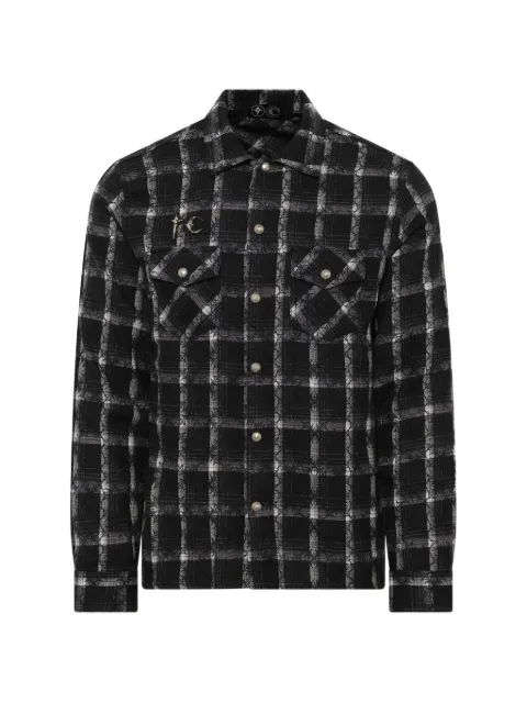 THUG CLUB patterned button-up shirt