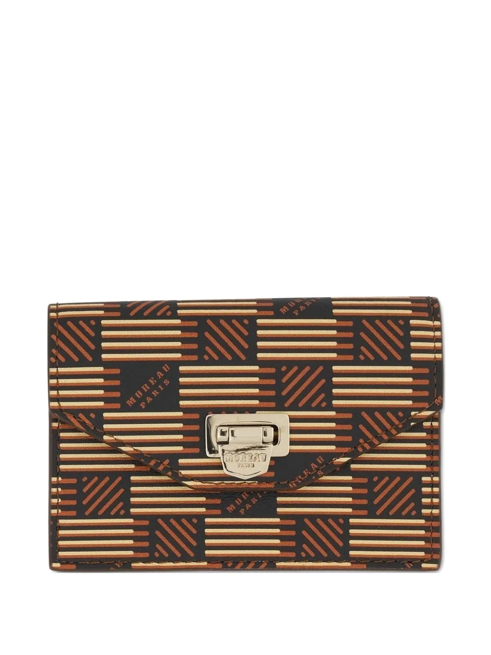 Moreau logo-print leather wallet - Marrone
